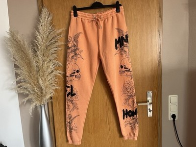 Boohoo Man Herren Sweatpants ~ Gr. M lachsfarben mit Tattoo Design ~ Jogger Top