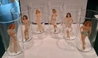 Vintage Federal Glass Peek A Boo Magic Follies Highball Glasses Set 6 Barware