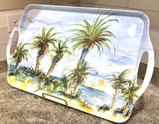 Cameron Designs Melamine Palm Trees Serving Tray Platter The Palms 19x11.5”large