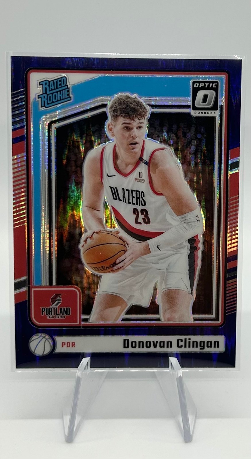 2024-25 Panini Donruss Optic - Rated Rookie Donovan Clingan #272 Purple Shock