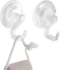 Idesign Power Lock Bathroom Suction Cup Hooks for Loofah, Towels, Sponges and Mo