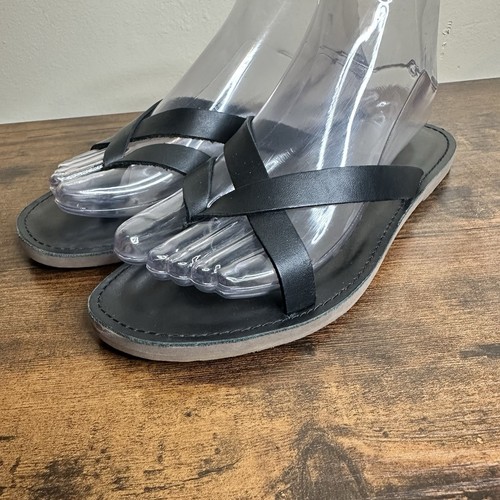 Sandalias Chanclas Madewell The Boardwalk de Cuero Negras para Mujer 7.5 Sin Cordones - Imagen 4 de 8