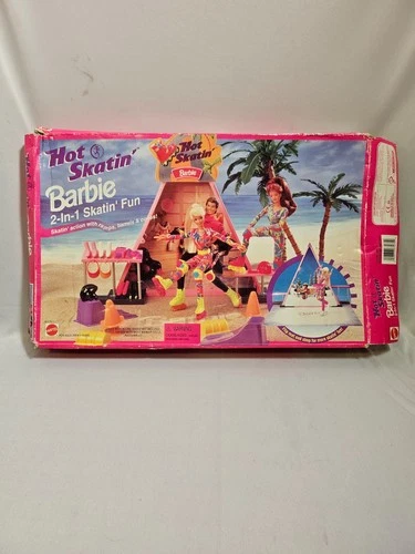 VTG Barbie Hot Skatin' 2-IN-1 SKATIN' FUN SET *Used Missing Some Parts*