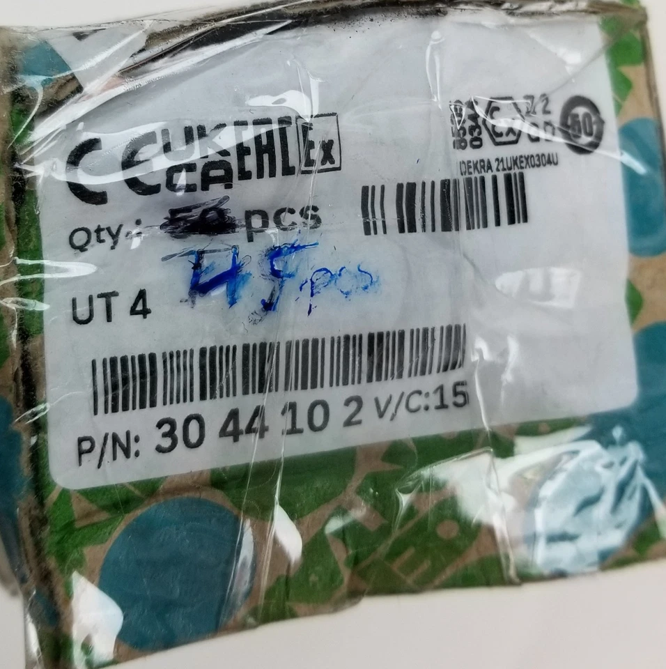 45 Phoenix Contact 3044102 Terminal Block Feed Through 2 Position Gray 26-10 AWG - Image 3 of 4