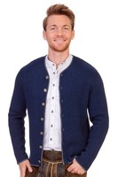 Spieth & Wensky Trachten Strickjacke Herren Plauen Blau Wolle MüNzknöPfe Jacke