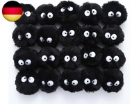 Miupoo Pompons Fellbommel Pompom,Cartoon Augen Elfen Staub Bommel Pom Pom BäLle