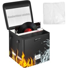 Vinyl Record Storage Box, Waterproof Organizer Storage with Lid  Handles