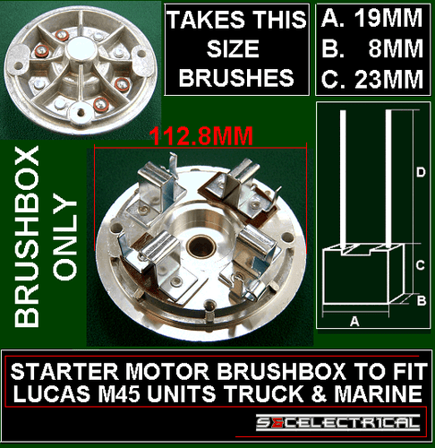 STARTER MOTOR BRUSHBOX BRUSHBOX ONLY FOR LUCAS M45 TRUCK MARINE 137050 ETC - Picture 6 of 6