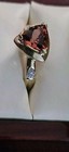  14k INDIA Stamped: Rusty Pink Gemstone W/2 Tested Diamonds; Sz 7 Ring 4.03grams — photo 7