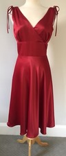 Womens ALFRED SUNG Size 8 Bridesmaid Red Formal Dress W Lining 