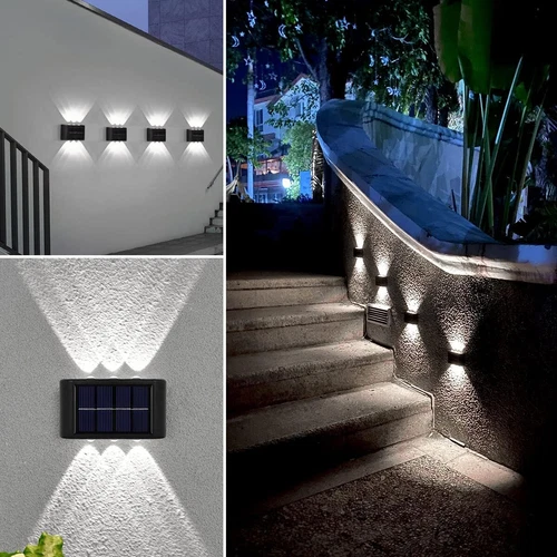 4/6/8/10 LED Solar Wall Light Wall Washer Waterproof Garden Fence Doorway Light - Foto 15 di 26