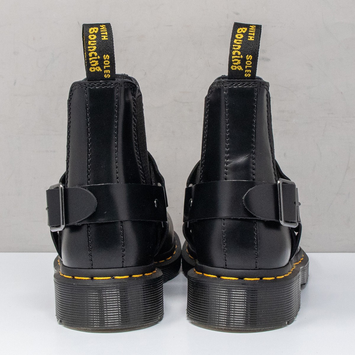 Dr Martens Wincox Black Leather Harness Chelsea Boots, Women's 5