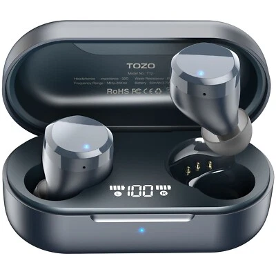 TOZO T12 Bluetooth Wireless Earbuds Stereo In Ear Headphone IPX8 Waterproof