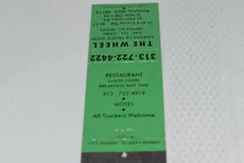 The Wheel Union 76 Truck Stop Romulus Michigan 20 Strike Matchbook Cover
