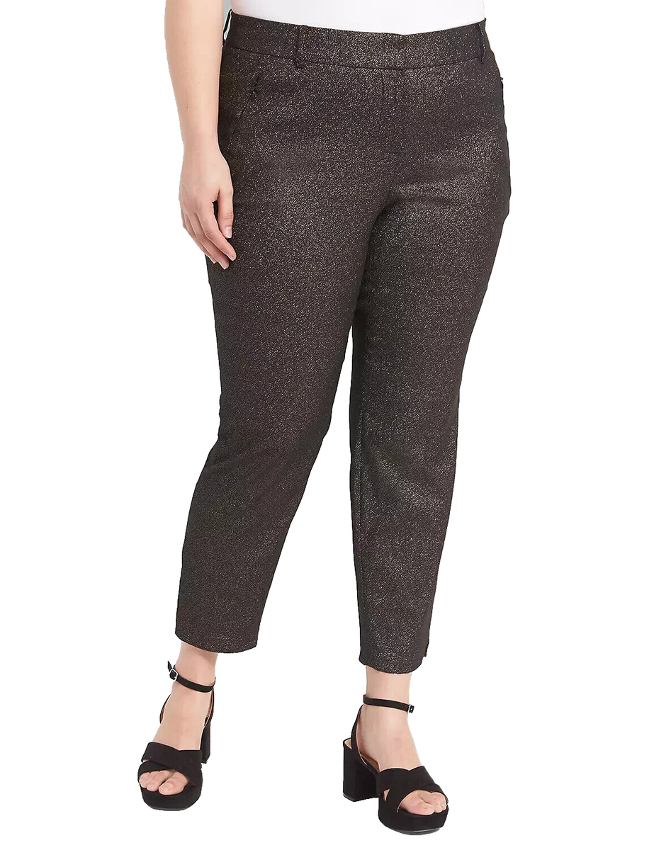 Lane Bryant~NWT~Black Metallic Signature Fit Slim Ankle 4-Season