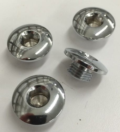 4 SHOVELHEAD SPORTSTER CHROME ROCKER SHAFT ALLEN END BOLTS chopper bobber plugs  - Afbeelding 2 van 2