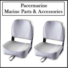 Pair Gray Folding Boat 28oz Marine Vinyl Fishing Cruising Boat Helm Speed Boat