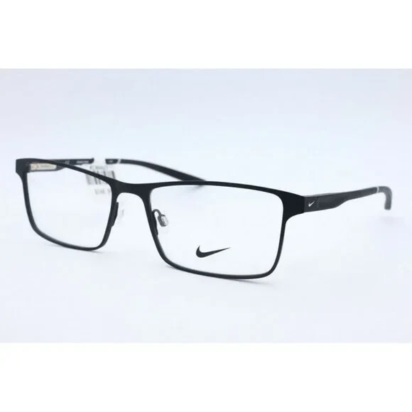 New Authentic Nike 8047-001 Rectangle Black Eyeglasses Demo Lenses 56mm