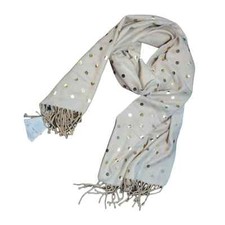 Soft Beige Polka Dot Scarf
