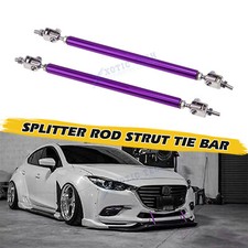2X Purple Front Bumper lip Diffuser Strut Rod Support Tie Bars Adjust 10 to 13''