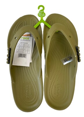 NWT Crocs Classic All Terrain Flip Sandal Olive Aloe Men 8  display picture 1