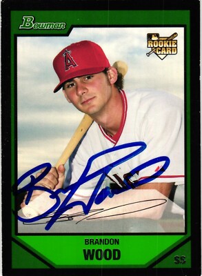 Brandon Wood Signed #bpd23 2007 Bowman MLB Baseball Card AUTO Angels RC