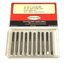 Cleveland Twist 1/4-28 Thread Forming Taps NF Bottoming HSS Tap 10 Pack USA Made