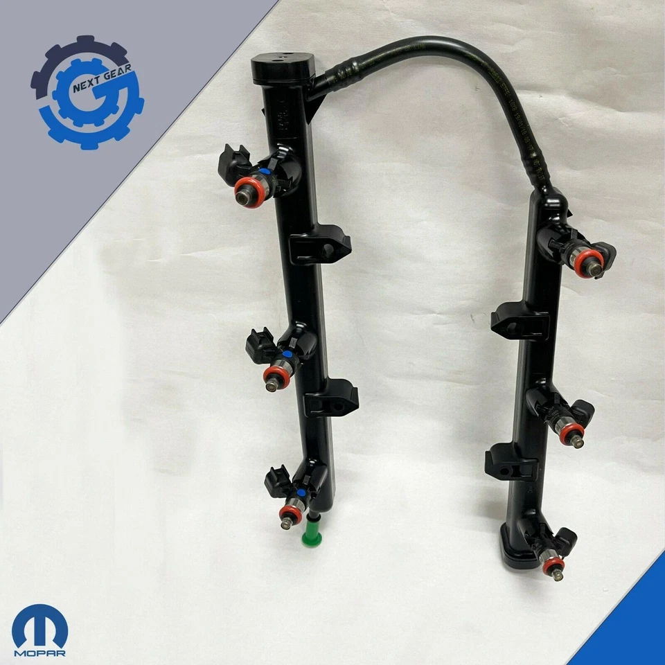 6 nuevos inyectores de combustible OEM MOPAR CON RIEL 300/CARGADOR 3,6 L 2018 2024 05281900AA Foto 3 de 4