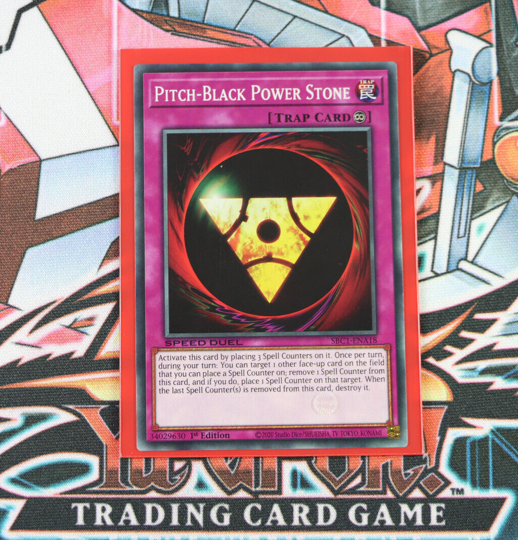 YuGiOh Trap Card Pitch-Black Power Stone SBC1-ENA18 1st Edition Common
