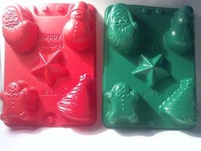 2 JELL-O  HAPPY HOLIDAYS  CHRISTMAS MOLD - RE...