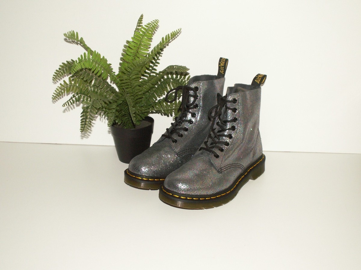 Martens 1460 PASCAL SPARKLE iridescent rainbow boots UK EU 39 US  (1004)