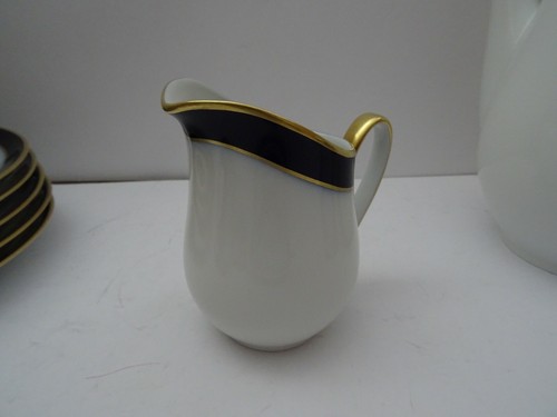 Hutschenreuther Olivia Kaffeeservice 6 Personen Kobalt mit Goldrand 21 Teile - Bild 9 von 12