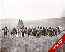 NATIVE AMERICAN SHOSHONE INDIANS OF WYOMING PHOTO ART REAL CANVAS GICLEE PRINT