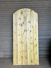 Tanalised Matchboard Garden Side Gate Ledge & Braced 6ft 1800mm Plus Curved Top