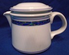 Dansk New Scandia Creamer & Lid Made in Portugal White Blue Band Porcelain — photo 1
