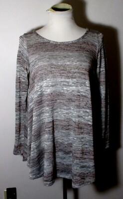 LUXE Gray Taupe Long Sleeve Tunic Top Size S NWT