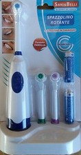 SPAZZOLINO DENTI ELETTRICO ROTANTE A BATTERIE CON 3 TESTINE INTERCAMBIABILI