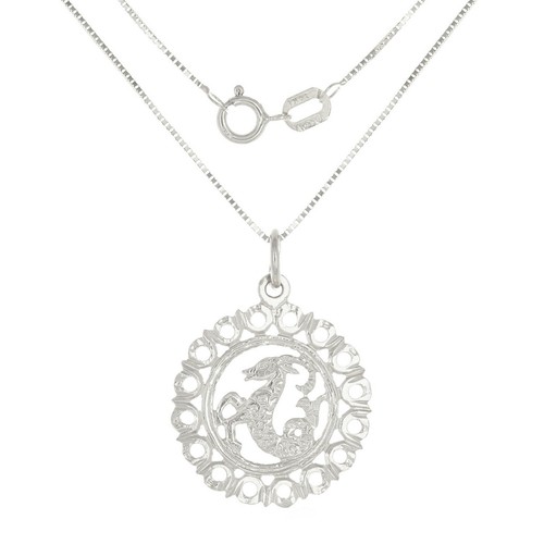 14k Yellow or White Gold Zodiac Sign Charm Pendant Necklace 18" - Picture 83 of 84