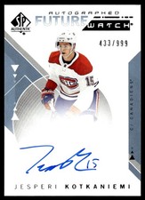 2018-19 SP Authentic Future Watch Auto Jesperi Kotkaniemi Rookie Auto 433/999