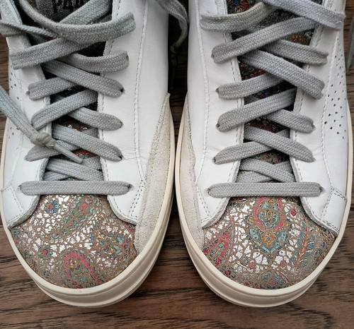 Zapatillas P448 John EU 38 US 7.5-8 "You Can Surf Later" Paisley Plateadas Zapatos - Imagen 10 de 15