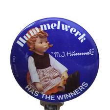 Vintage 1983 Hummelwerk “Has The Winners” 3” Pinback Button M.J. Hummel Goebel