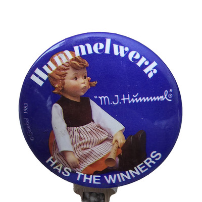 Vintage 1983 Hummelwerk  Has The Winners  3  Pinback Button M.J. Hummel Goebel