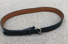 Leather Belt Men's 34/85 Black Buckle Waist Thick 41" Length