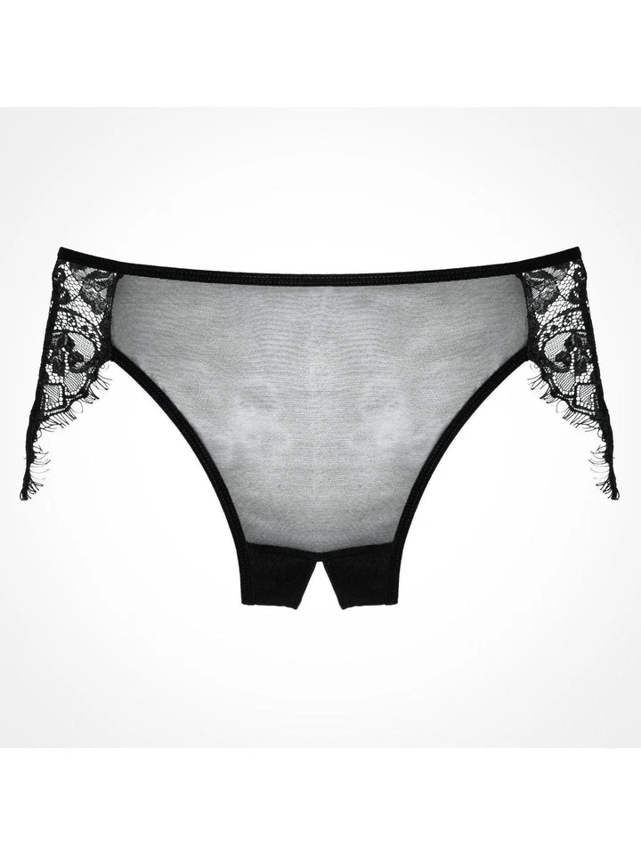 lavish & lacen Dreamy crotchless mesh panty in Black - Image 4 of 4