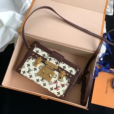 Auth Louis Vuitton Petite Malle White Monogra...