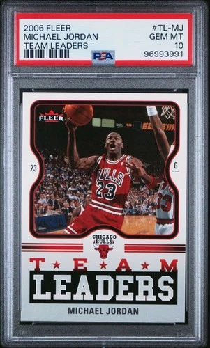 MICHAEL JORDAN 2006-07 FLEER #TL-MJ. TEAM LEADERS INSERT. PSA 10 GEM MINT! 📈🐐