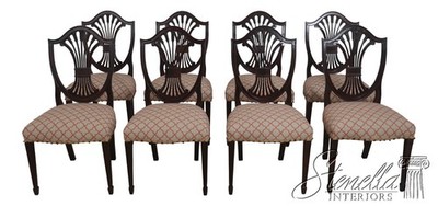 L72760: Set of 8 STICKLEY Federal Shield Back Mahogany Dining Room Chairs