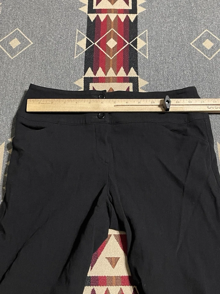 Pantalones para mujer Armani Collezioni 42 negros pierna ancha panel botones T40 Foto 3 de 4