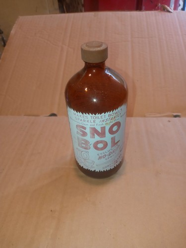 Sno - Bol Co. Pontiac, Mich. Mi. Toilet Cleaner Empty Bottle - 1949 - Picture 2 of 14