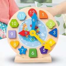 Wooden Clock Toy Interactive Teaching Clocks Learning Clock enjoyable